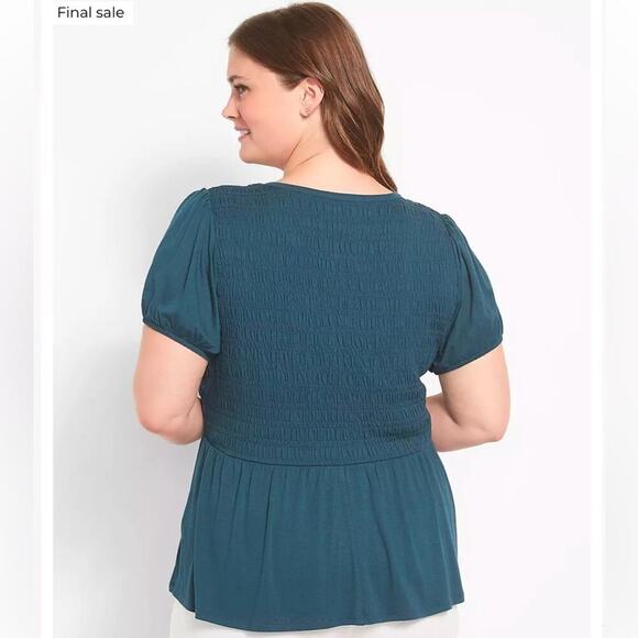 Lane Bryant Women’s Smocked Top Rayon Blend balloon sleeve bohemian Plus size - Picture 2 of 13